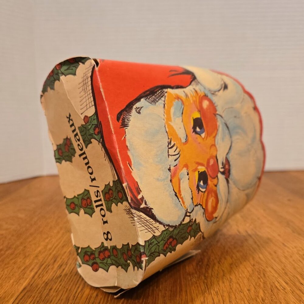 Rare 1940s–50s Santa Gift Wrap Box | Original Christmas Packaging, MCM Ephemera - Picture 2 of 5